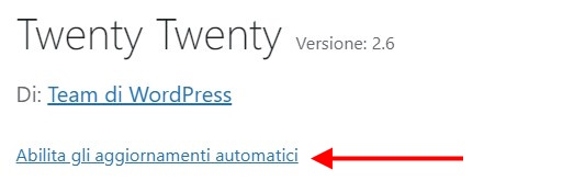 Aggiornamenti automatici dei temi di WordPress