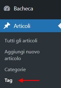 Tag di WordPress nella bacheca