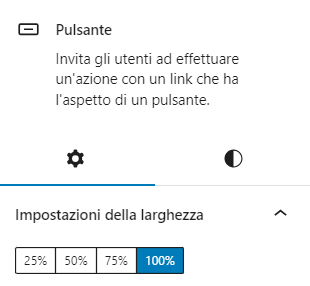 Modifica larghezza in percentuale del pulsante