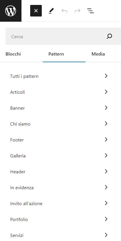 Pattern standard di Gutenberg